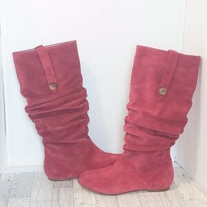 UGG Women's Red Suede Slouch Boots